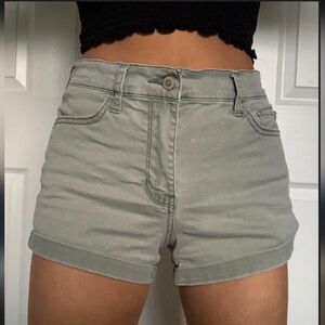 Hollister Olive Green High Rise Waist Shorts Stretch Women's SIZE 25 (SMALL)